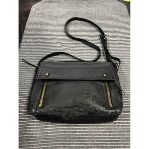 3.1 Phillip Lim Pashli Messenger Bag Black Shark Embossed Leather Crossbody Gold